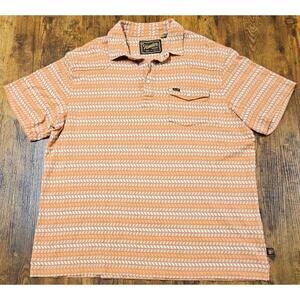 Howler Brothers Ranchero Polo Shirt Men's X-Large Western Orange Pearl Snap